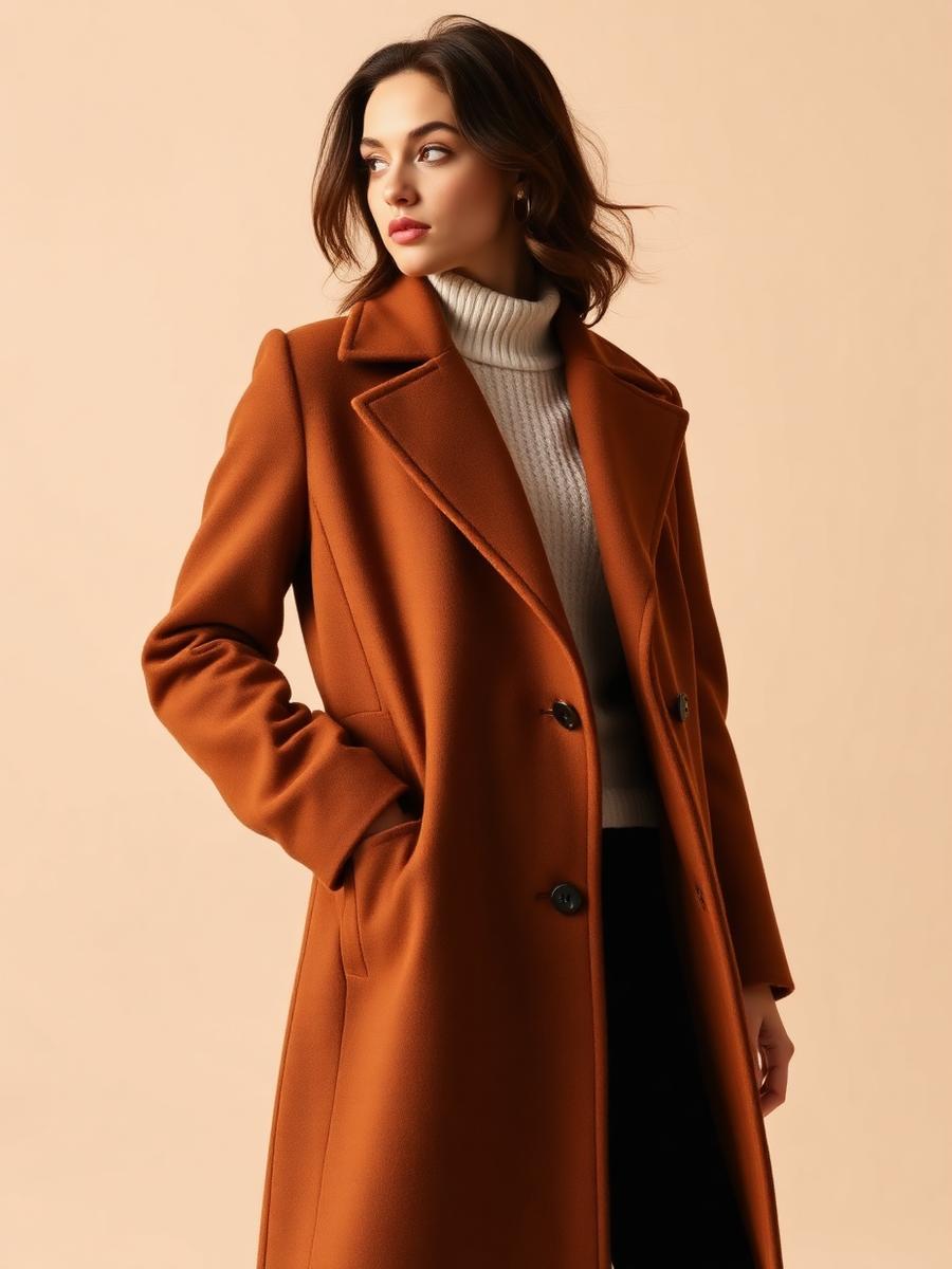 Cognac Wool Coat